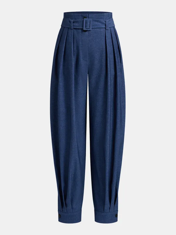 High-Waist Belted Balloon Cuff Pants sold by COMMENSE