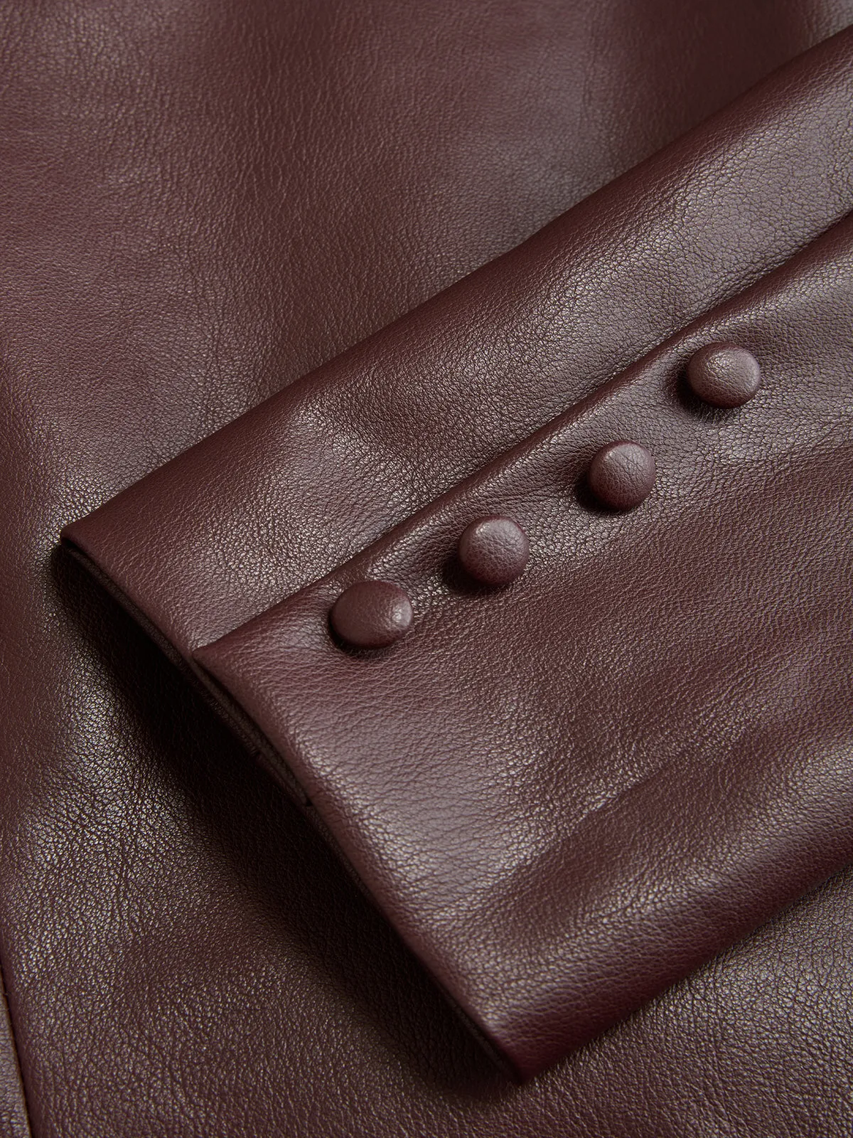 Frog-Closure Faux Leather Blazer sold by COMMENSE product image thumbnail 3