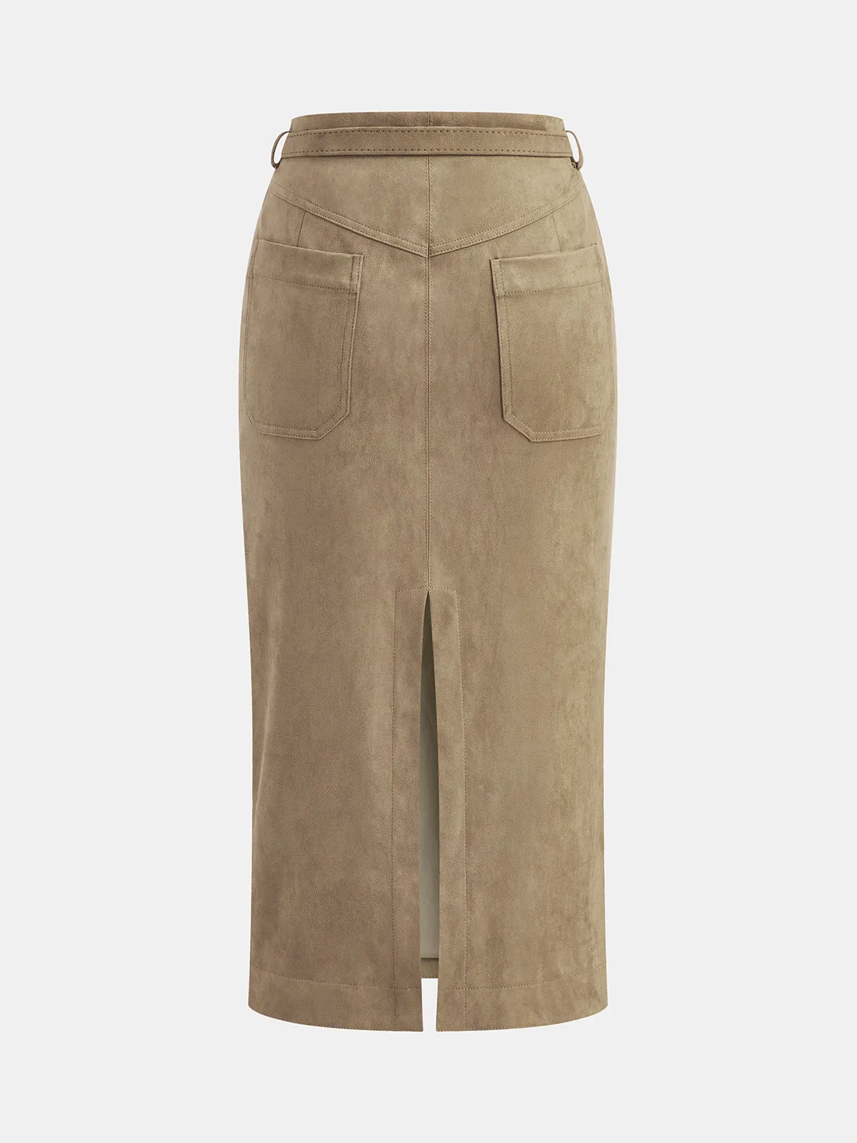 Belted Suede Midi Skirt sold by COMMENSE product image thumbnail 2