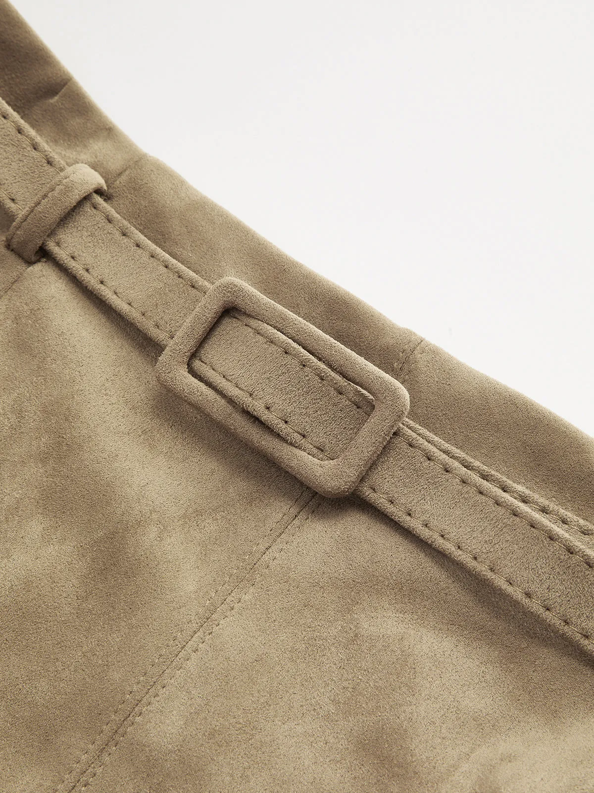 Belted Suede Midi Skirt sold by COMMENSE product image thumbnail 4