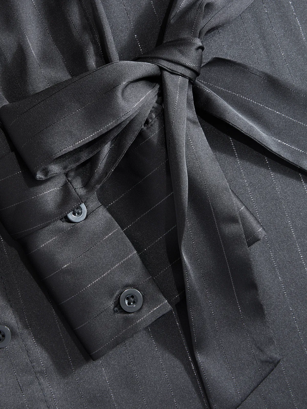 Ribbon-Detail Long-Sleeve Shirt sold by COMMENSE product image thumbnail 5