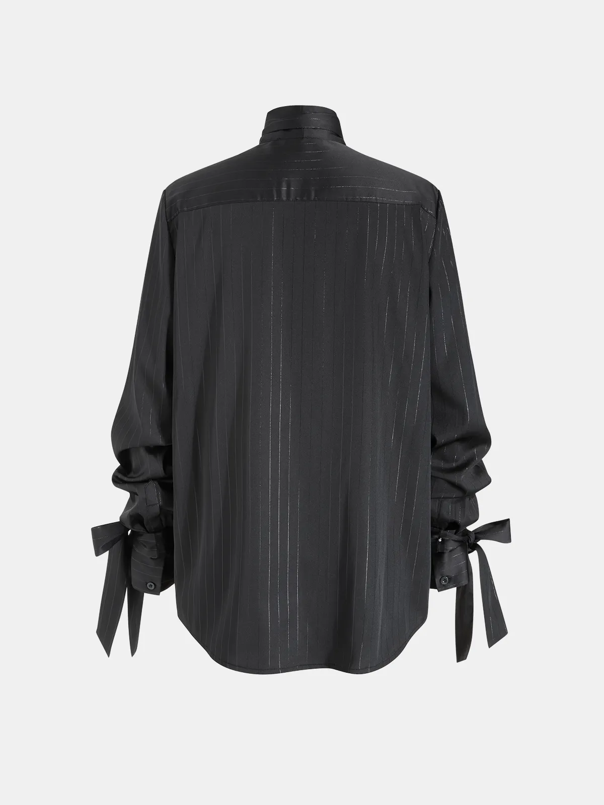 Ribbon-Detail Long-Sleeve Shirt sold by COMMENSE product image thumbnail 2