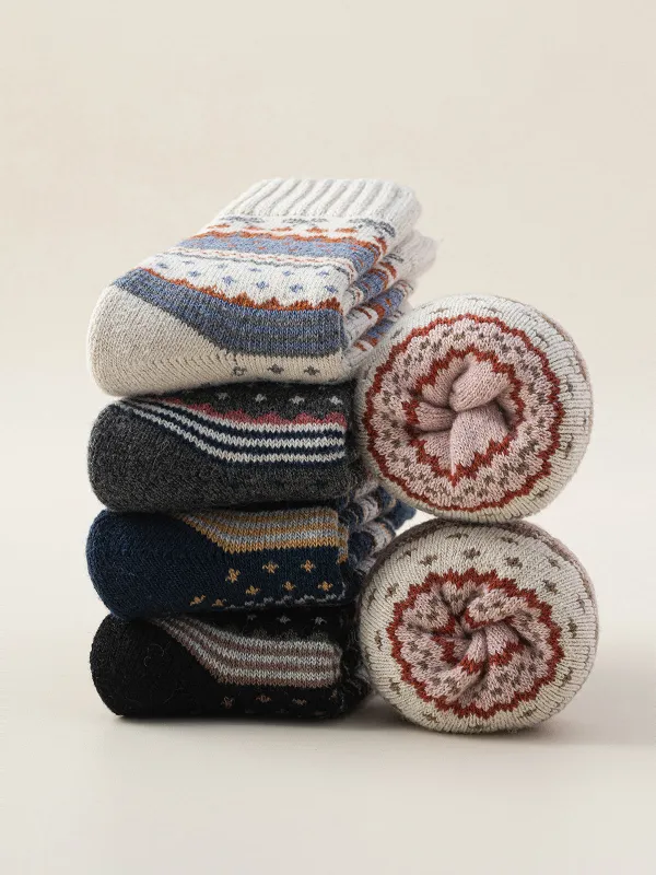 Colorful Printed Knit Mid-Calf Socks sold by COMMENSE