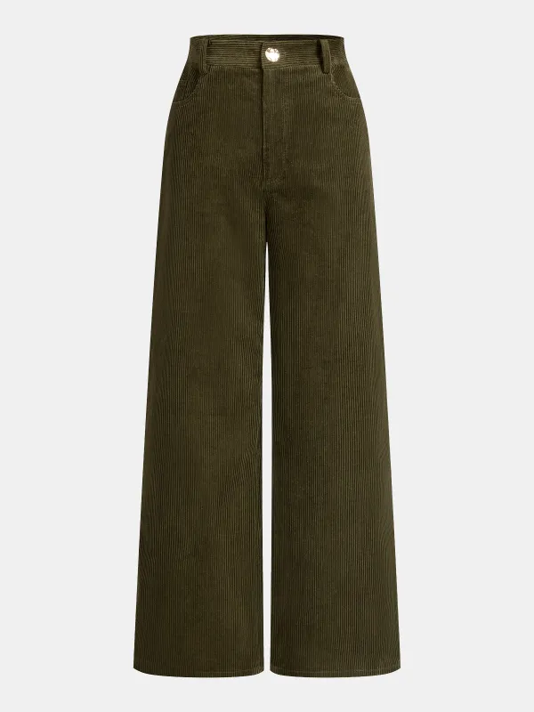 Cotton Corduroy Wide-Leg Pants sold by COMMENSE