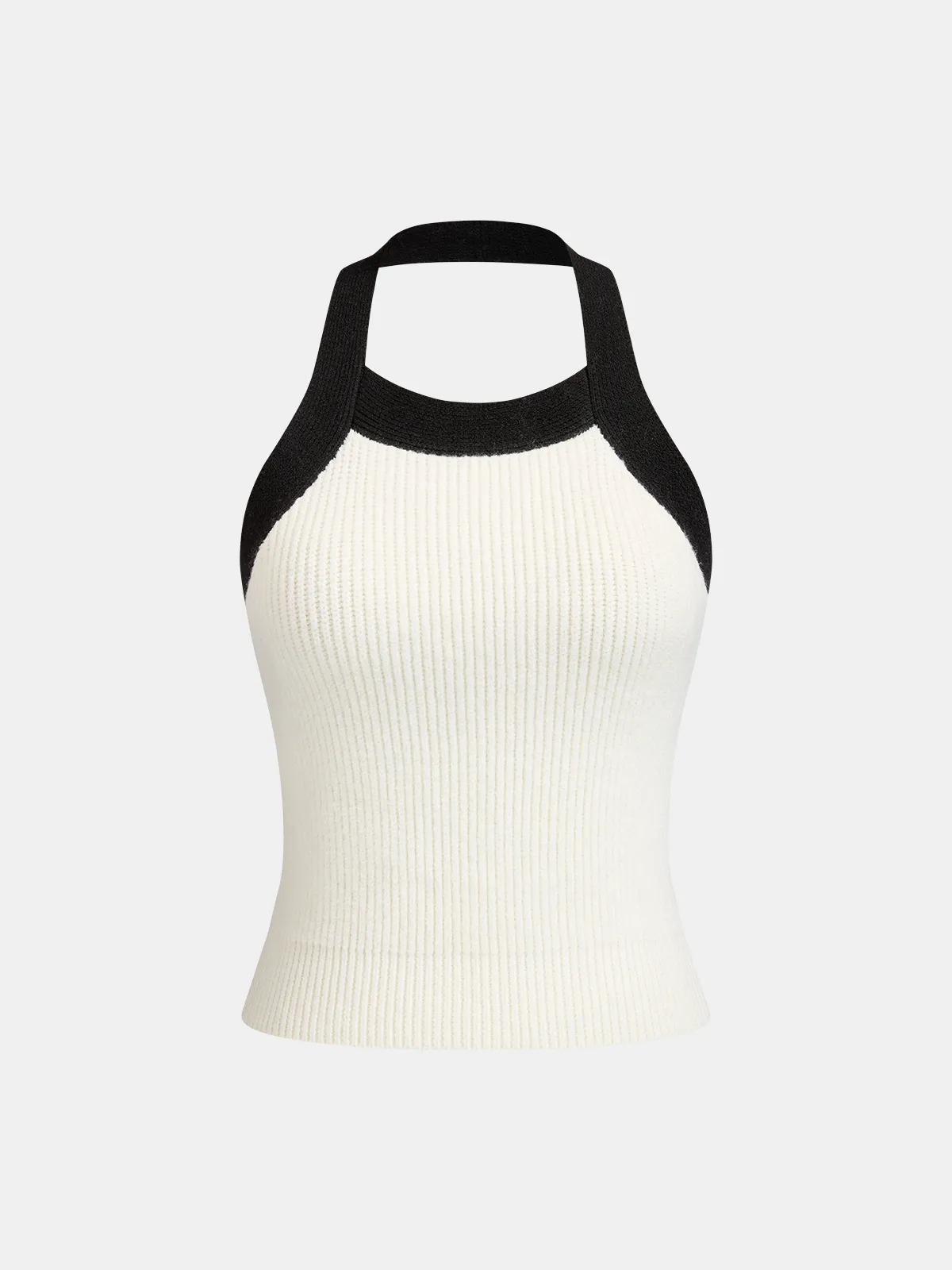 Color-Block Cutout Ribbed Sweater Set sold by COMMENSE product image thumbnail 3