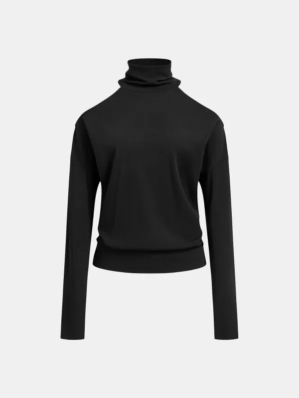 Ribbed Turtleneck Long-Sleeve Top sold by COMMENSE