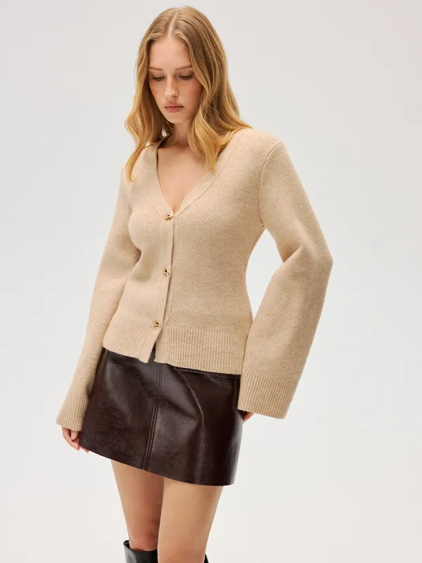 V-Neck Button Knit Cardigan sold by COMMENSE