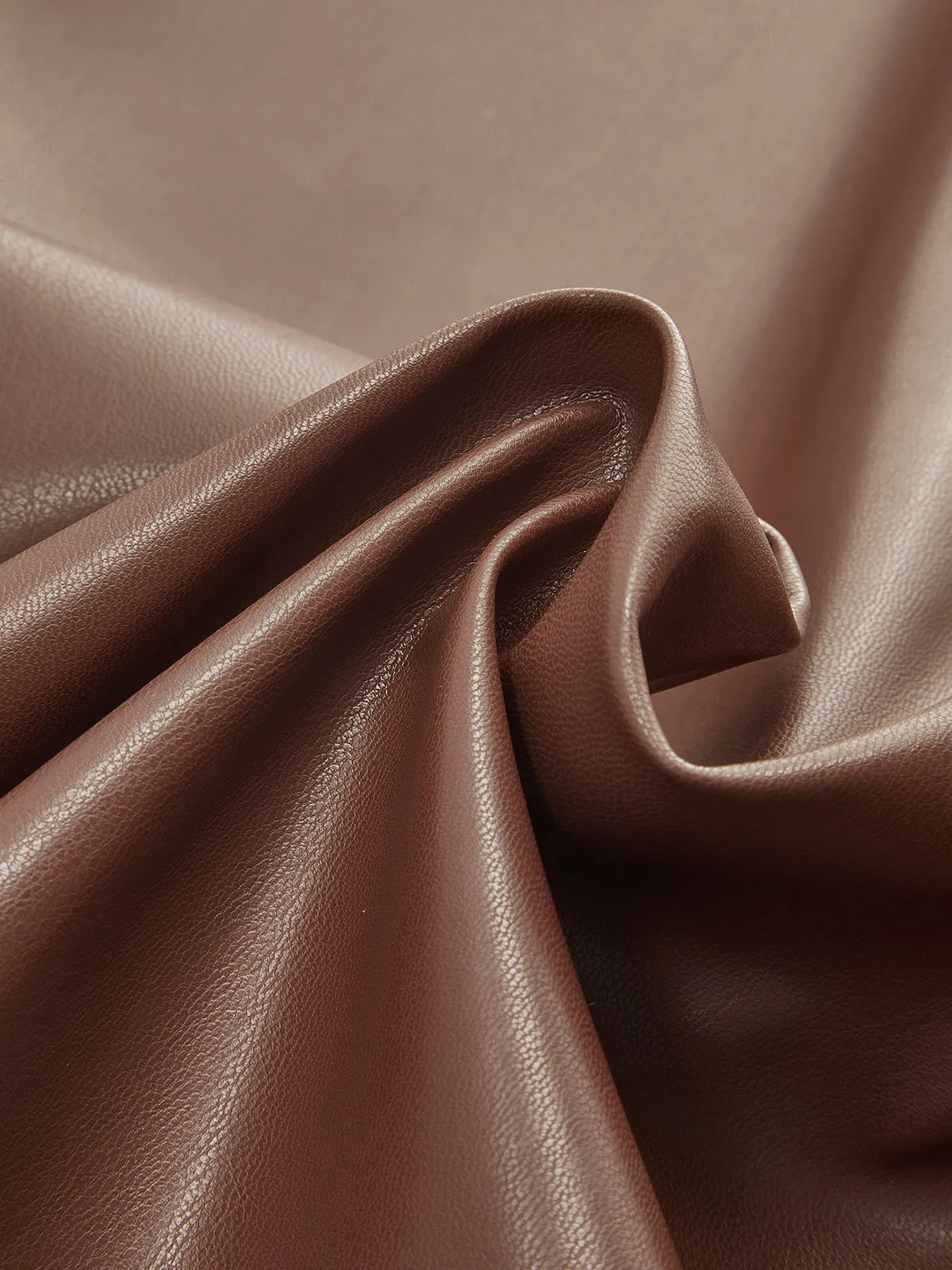 A-Line Lace Trim Faux Leather Midi Skirt sold by COMMENSE product image thumbnail 4