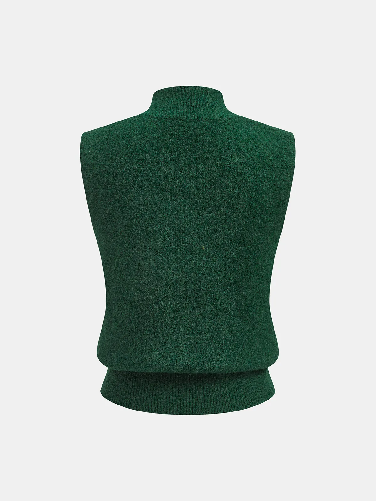 Metal Detail Mock Neck Wool Blend Vest sold by COMMENSE product image thumbnail 2