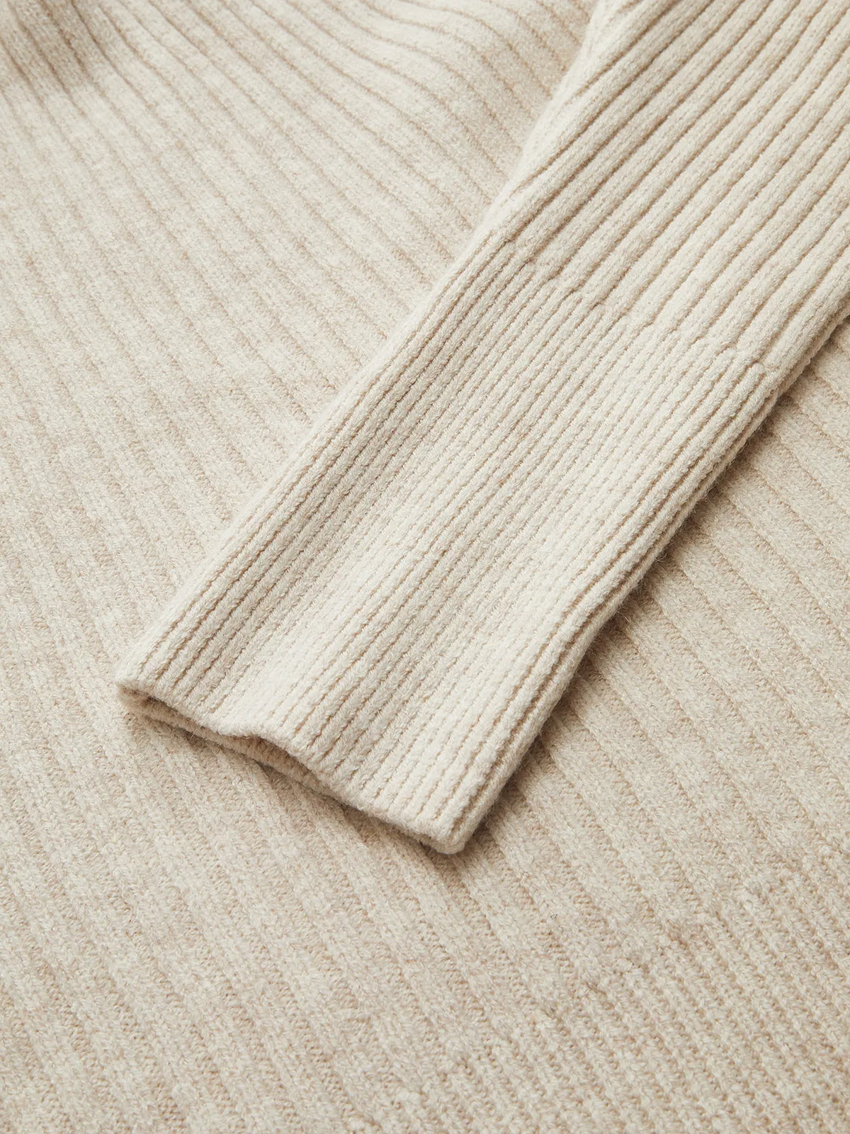 Asymmetric Neck Ribbed Knit Sweater sold by COMMENSE product image thumbnail 3