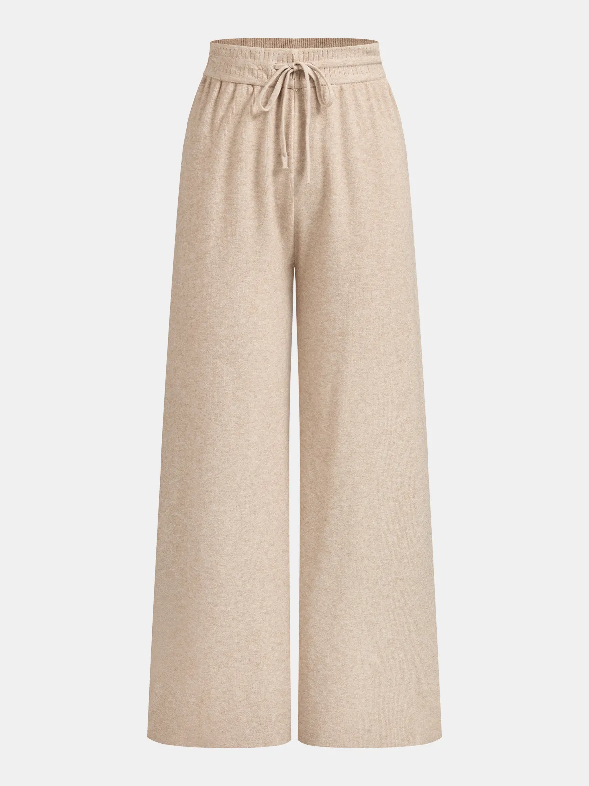 Drawstring Wide-Leg Knit Pants sold by COMMENSE