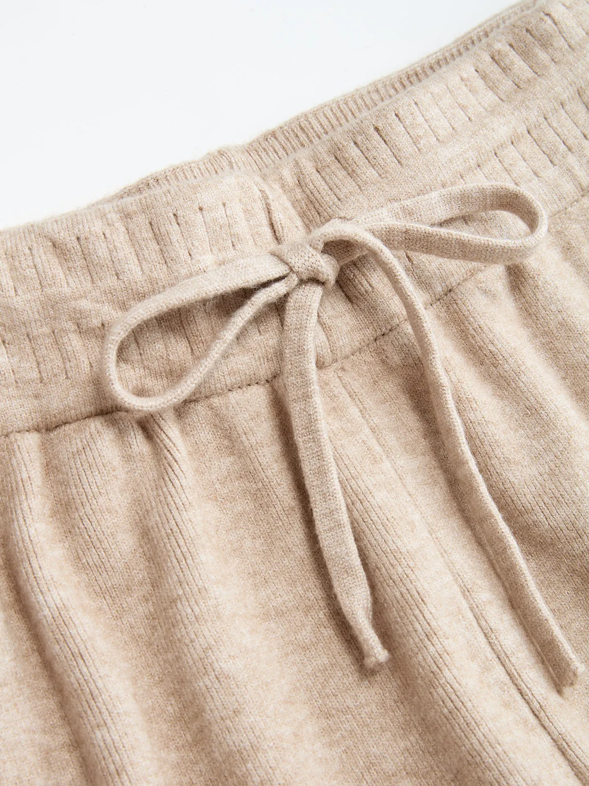 Drawstring Wide-Leg Knit Pants sold by COMMENSE product image thumbnail 3
