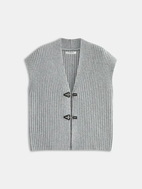 Buckle Detail Sweater Vest sold by COMMENSE