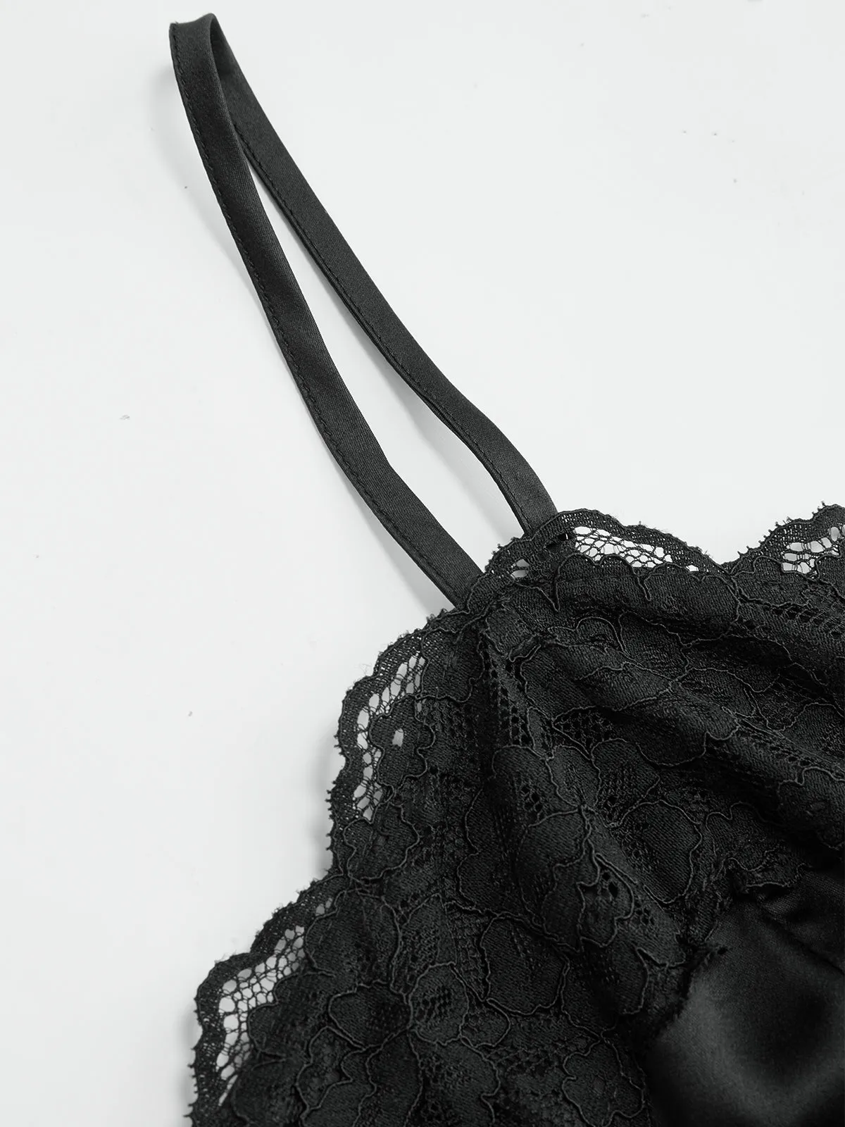 Lace-Trim Satin Cami Top sold by COMMENSE product image thumbnail 3