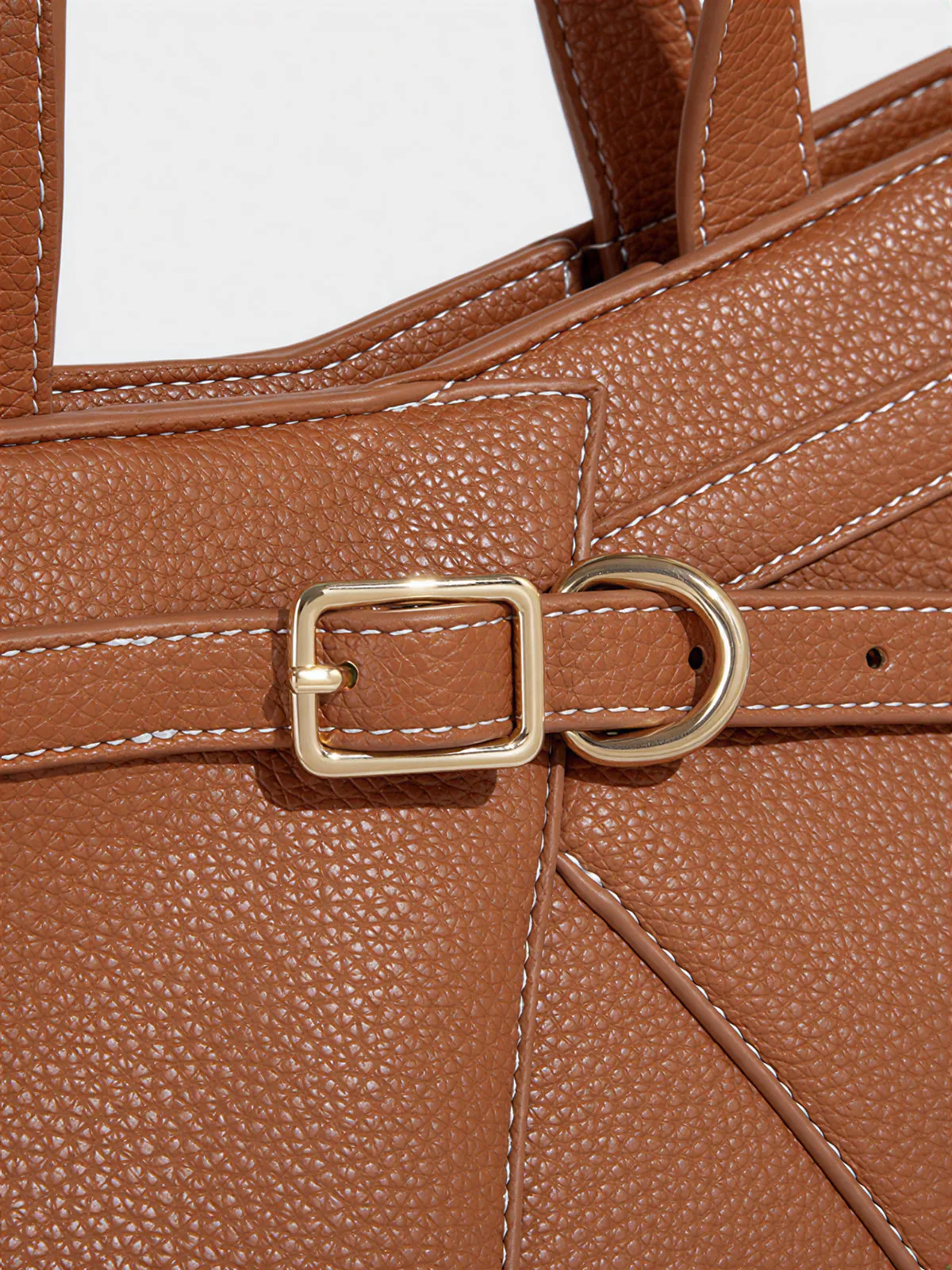 Buckle Detail Dual-Handle Tote Bag sold by COMMENSE product image thumbnail 2