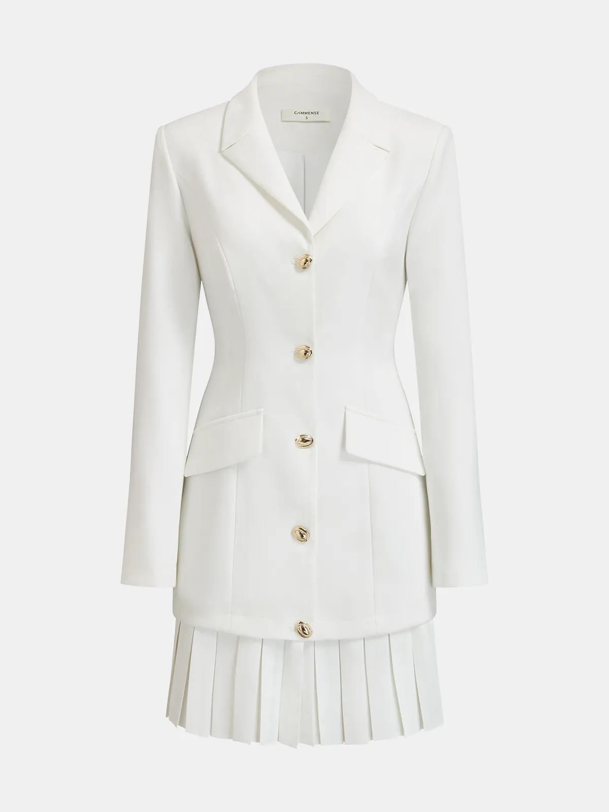 Pleated Hem Tailored Blazer Mini Dress sold by COMMENSE product image thumbnail 2