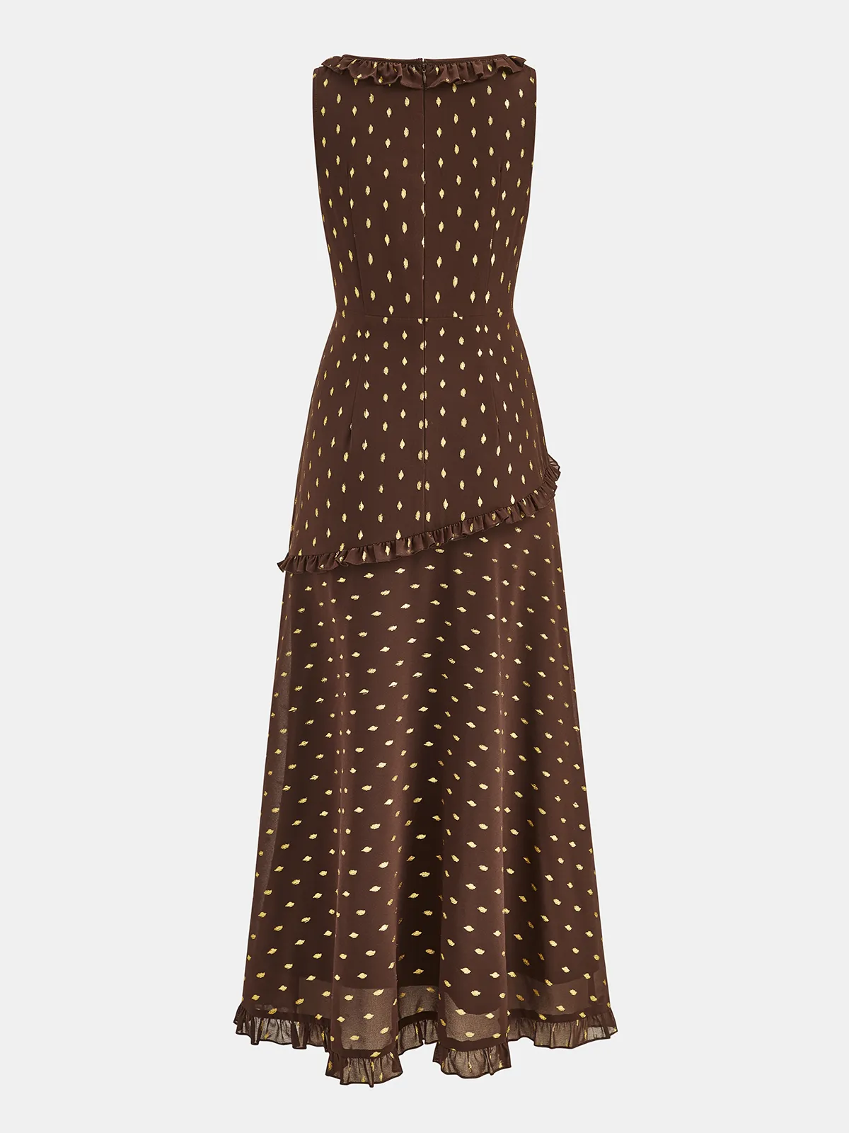 Ruffled Chiffon Sleeveless Midi Dress sold by COMMENSE product image thumbnail 2