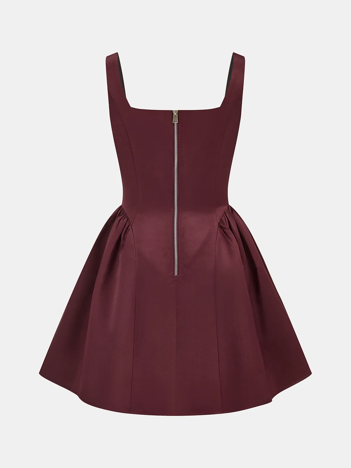 Square Neck Satin Flare Mini Dress sold by COMMENSE product image thumbnail 2