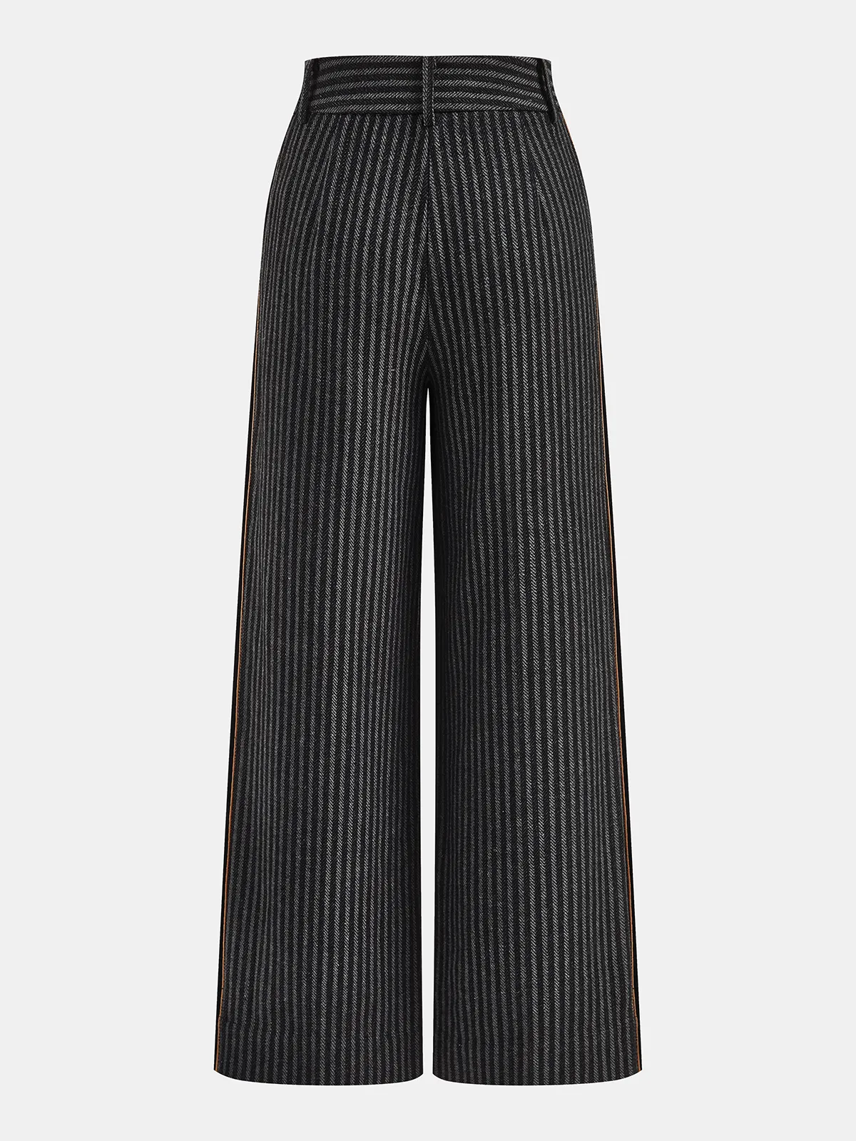 Mid-Waist Pinstripe Wide-Leg Pants sold by COMMENSE product image thumbnail 3