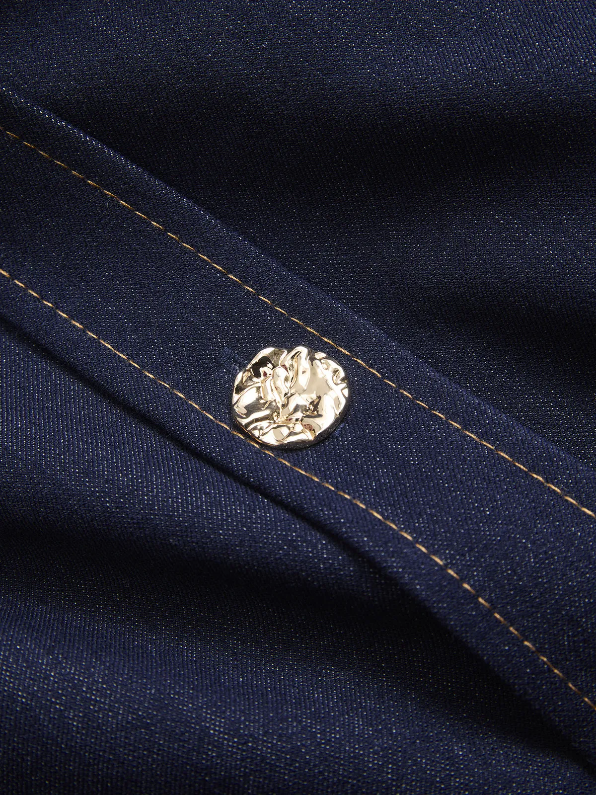 Bow Neck Denim Shirt sold by COMMENSE product image thumbnail 4