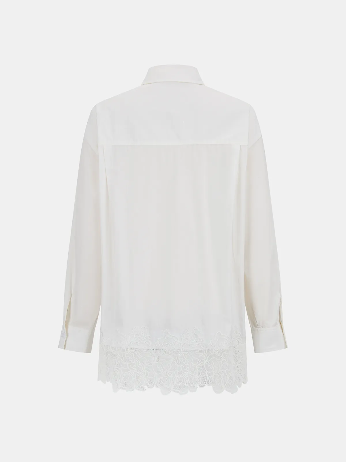Cotton Long Sleeve Lace Hem Shirt sold by COMMENSE product image thumbnail 2