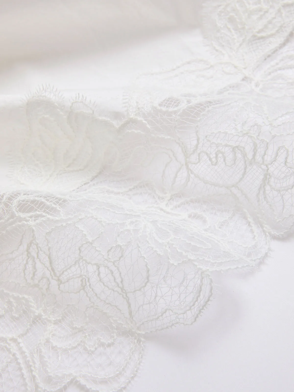 Cotton Long Sleeve Lace Hem Shirt sold by COMMENSE product image thumbnail 4