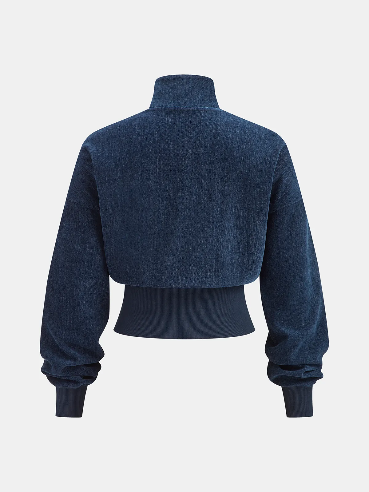 Velvet Zip-Up Jacket & Wide-Leg Pants Set sold by COMMENSE product image thumbnail 3