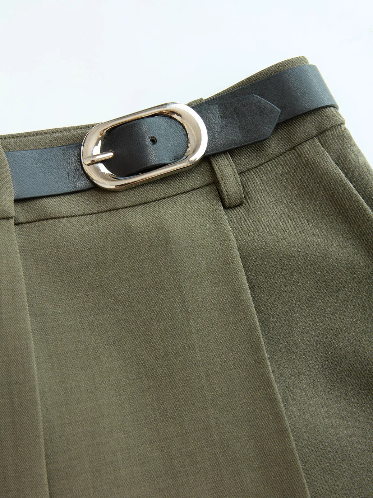 Belt-Accent Wide-Leg Pants sold by COMMENSE product image thumbnail 4