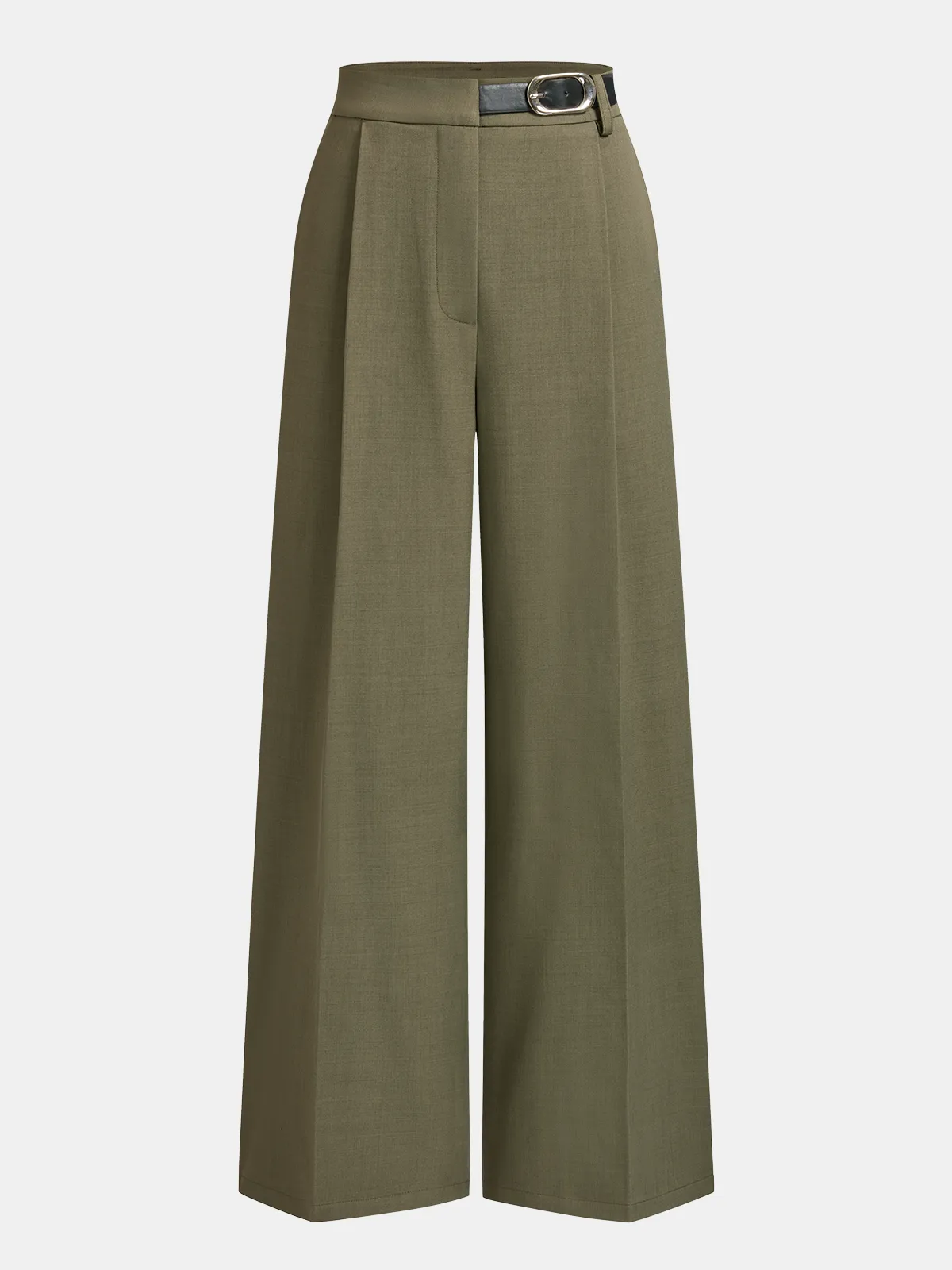 Belt-Accent Wide-Leg Pants sold by COMMENSE