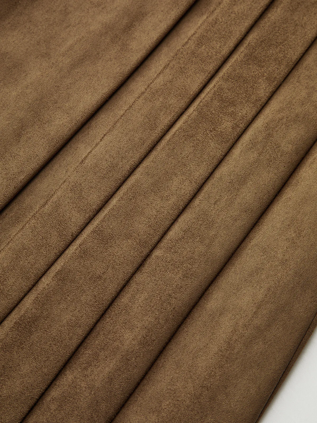 Suede Effect Pleated Button Detail Midi Skirt sold by COMMENSE product image thumbnail 4