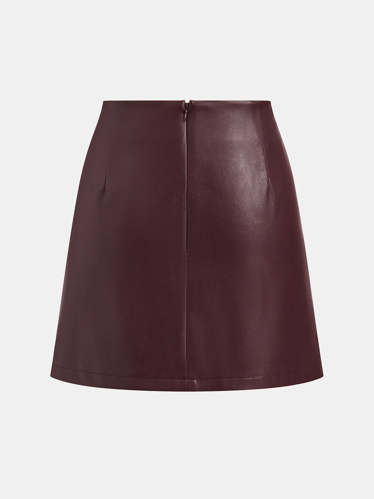 Asymmetric Ruched Faux Leather Mini Skirt sold by COMMENSE product image thumbnail 2