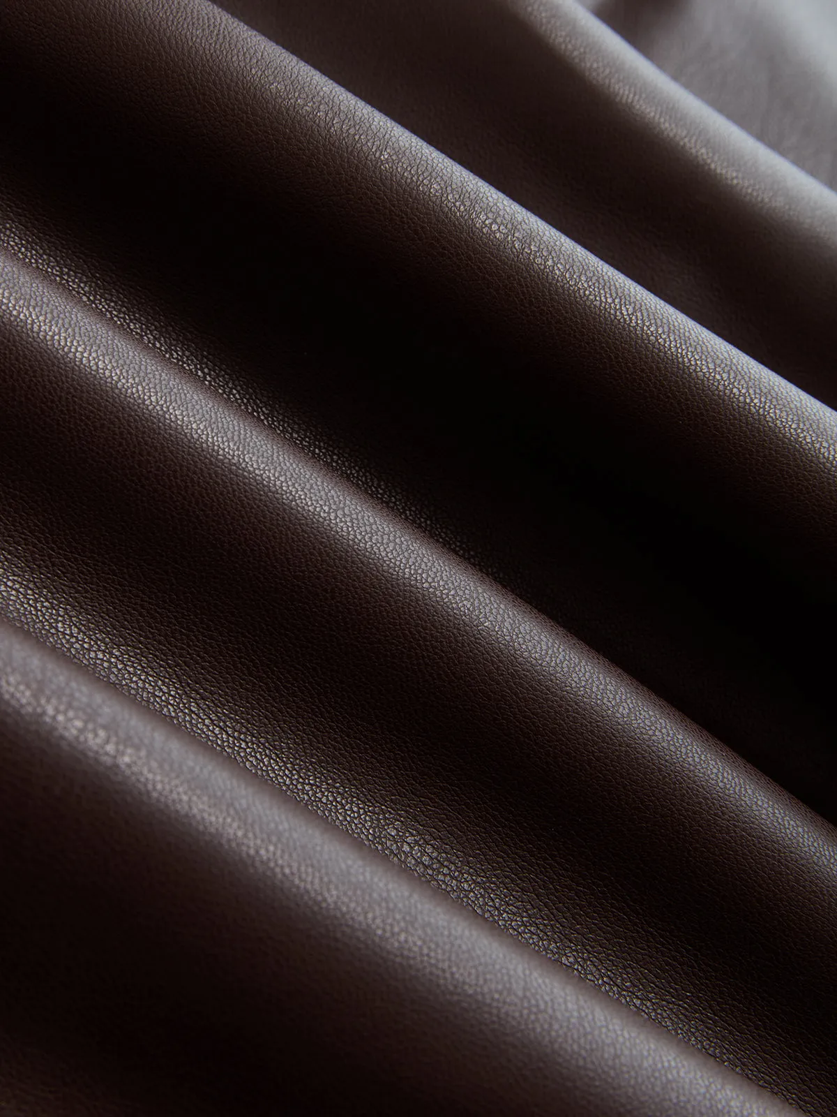 Mock Neck Ruched Cap-Sleeve Faux Leather Top sold by COMMENSE product image thumbnail 3