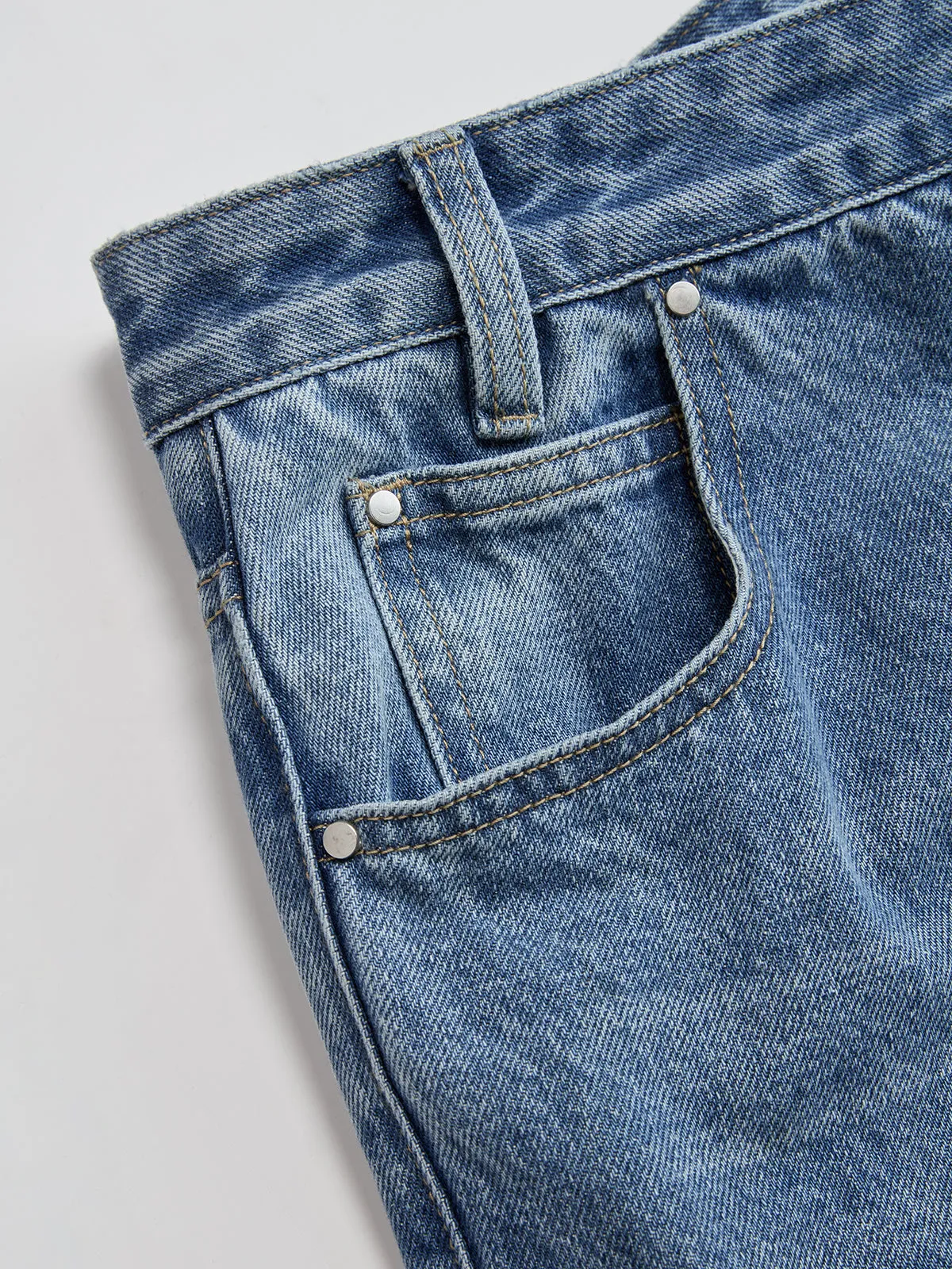 Asymmetric Mid-Waist Wide-Leg Jeans sold by COMMENSE product image thumbnail 4