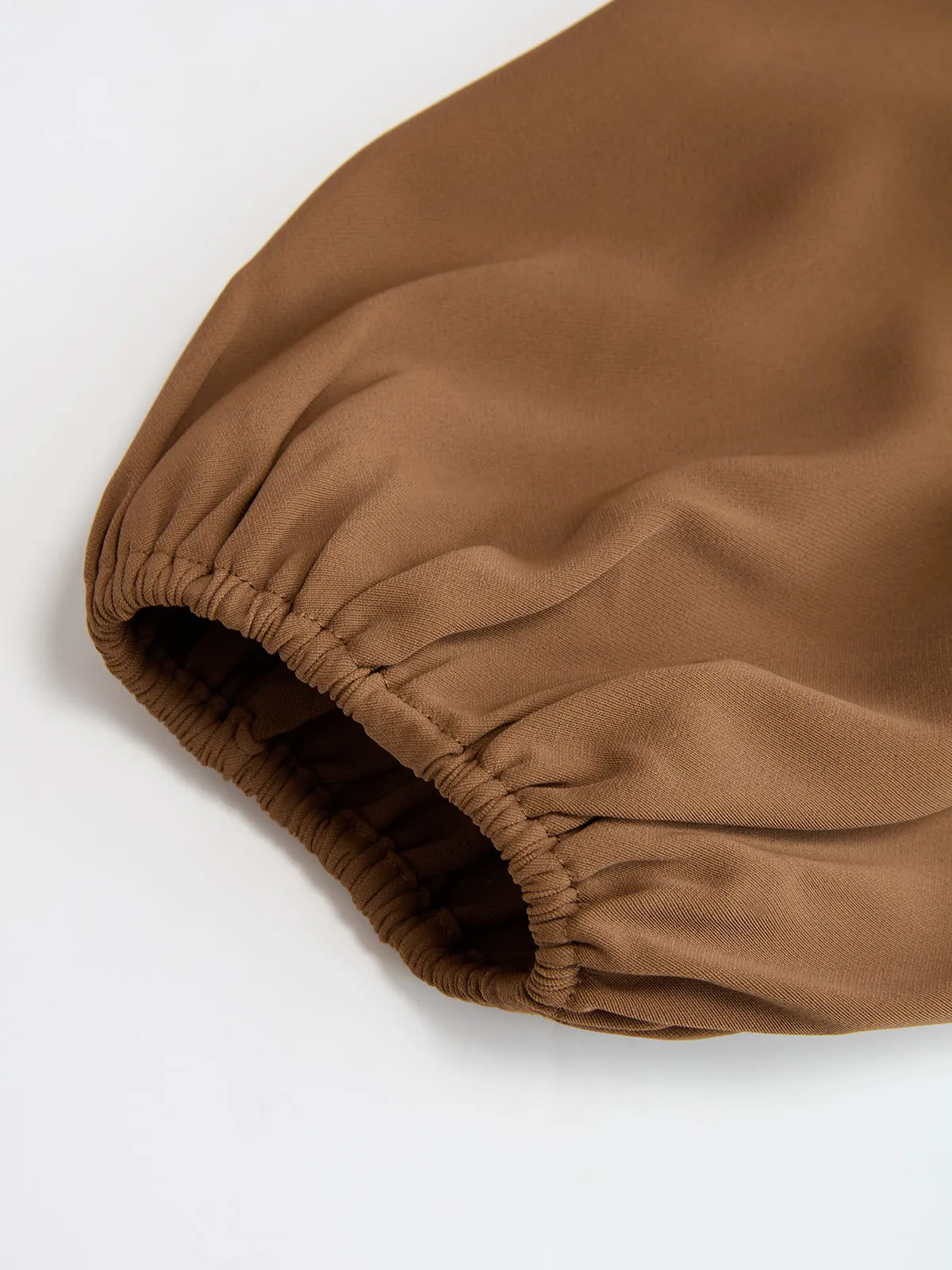 Loose Ruched Puff-Sleeve Cropped Blouse sold by COMMENSE product image thumbnail 4