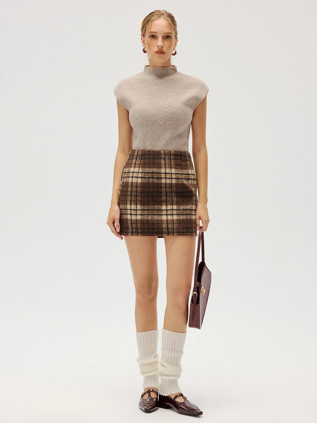 Plaid Tweed Mini Skirt sold by COMMENSE product image thumbnail 2