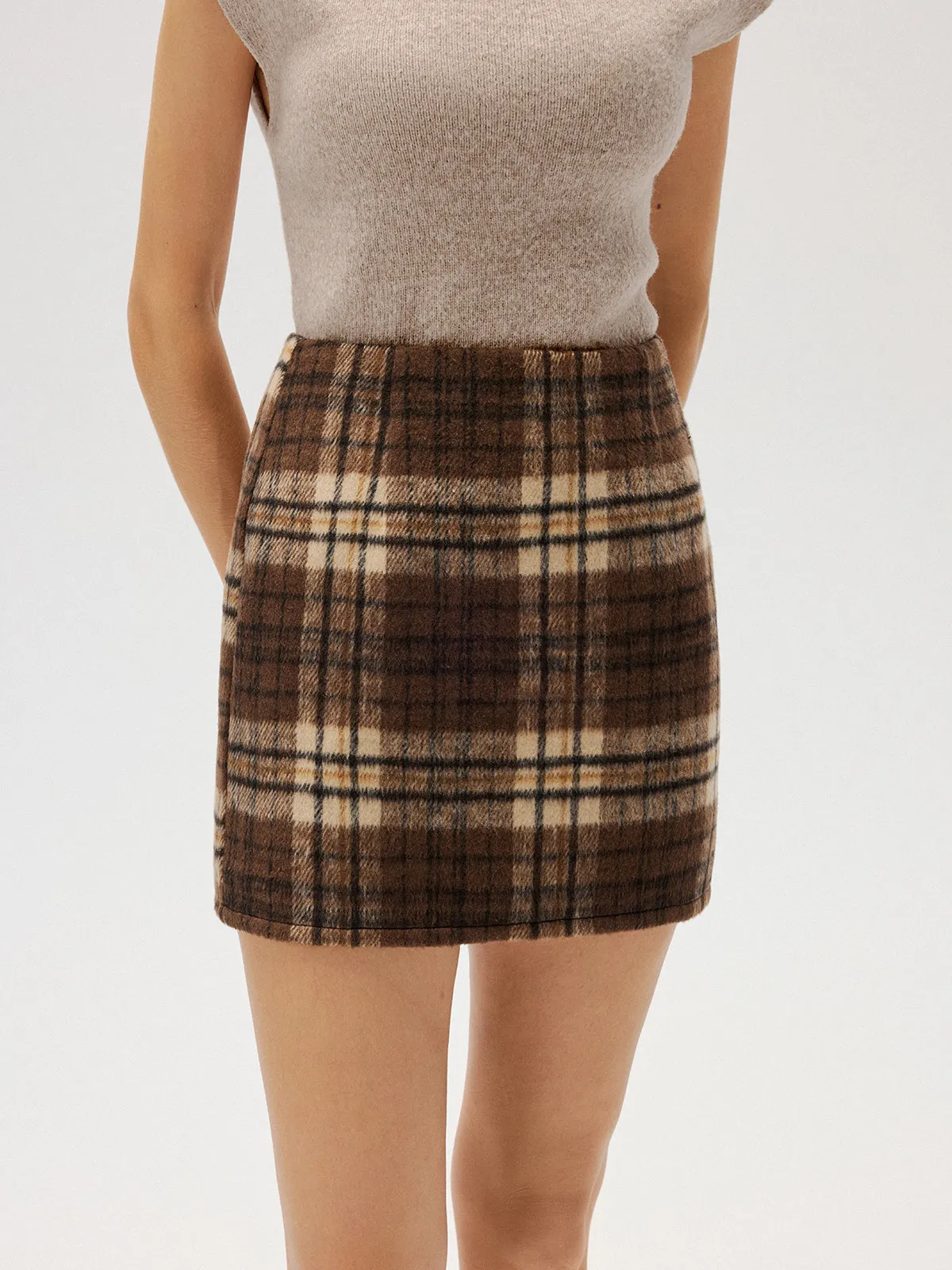 Plaid Tweed Mini Skirt sold by COMMENSE product image thumbnail 3