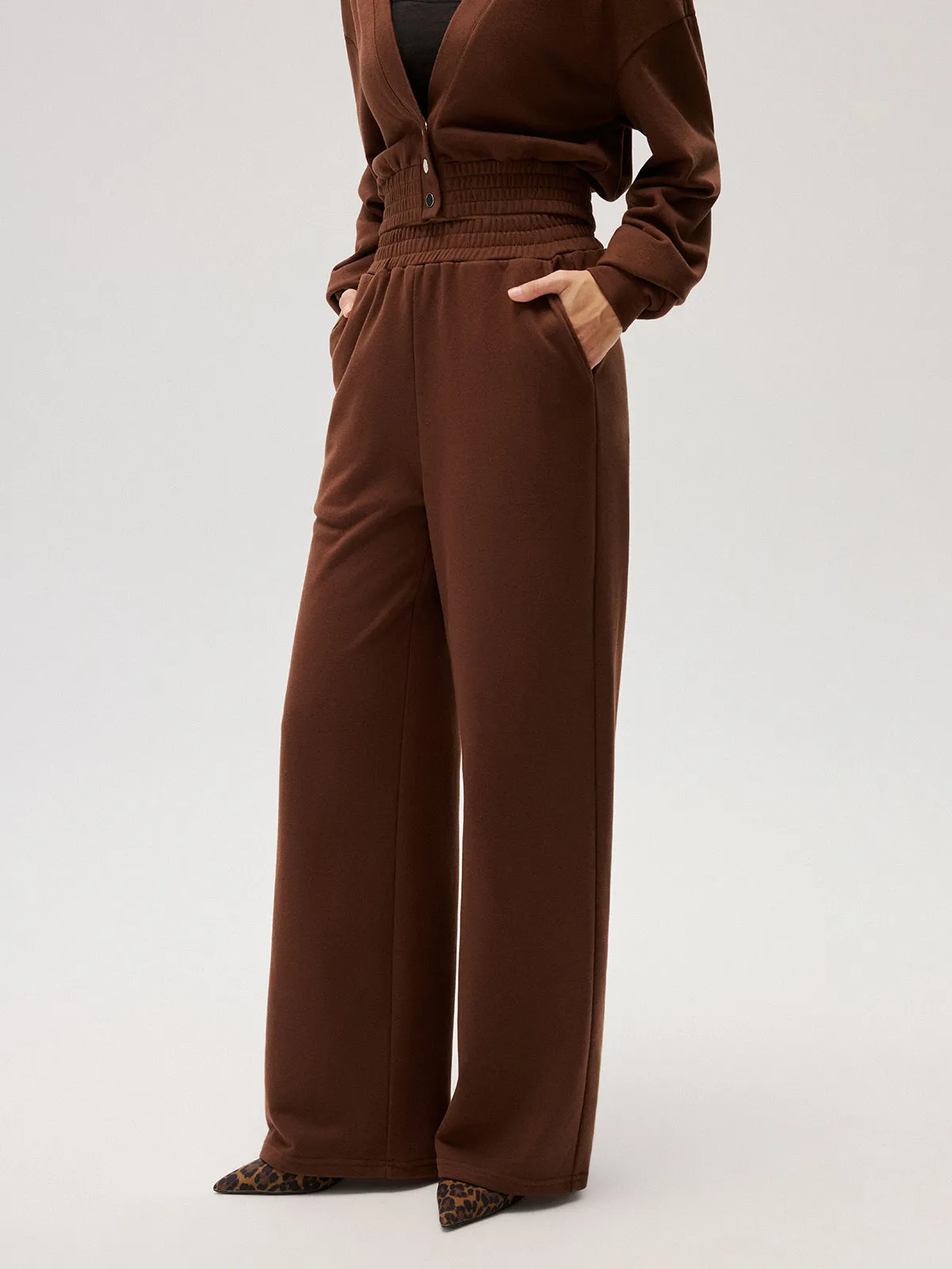 Elastic-Waist Straight-Leg Sweatpants sold by COMMENSE product image thumbnail 5