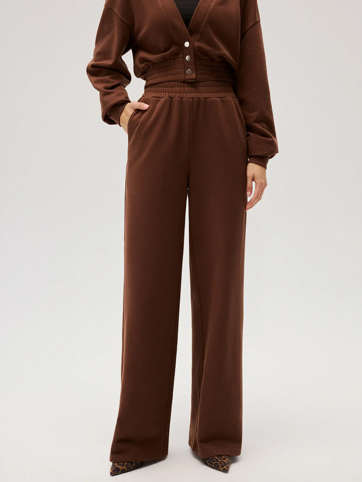 Elastic-Waist Straight-Leg Sweatpants sold by COMMENSE product image thumbnail 3