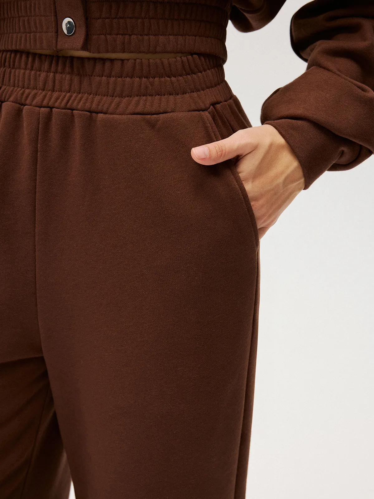 Elastic-Waist Straight-Leg Sweatpants sold by COMMENSE product image thumbnail 4