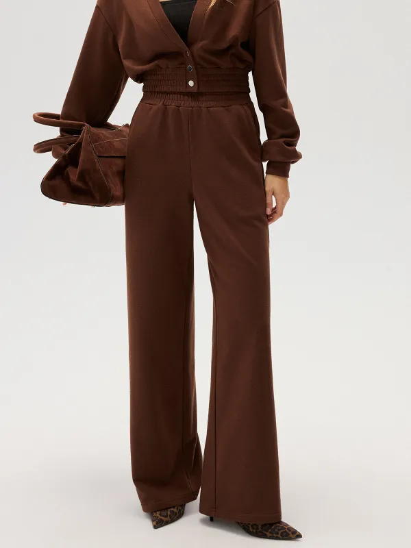 Elastic-Waist Straight-Leg Sweatpants sold by COMMENSE