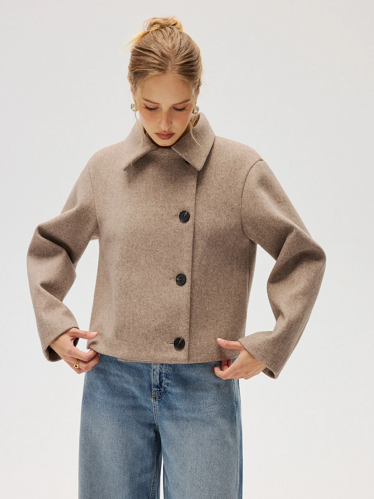 Wool Blend Collared Coat sold by COMMENSE product image thumbnail 5