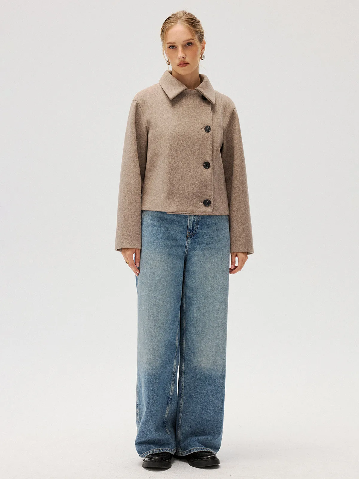 Wool Blend Collared Coat sold by COMMENSE product image thumbnail 2