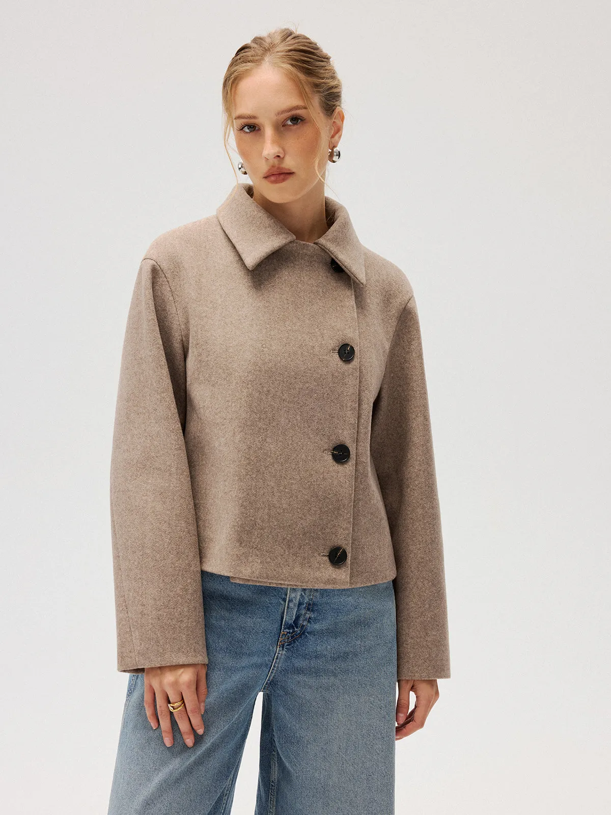 Wool Blend Collared Coat sold by COMMENSE product image thumbnail 4