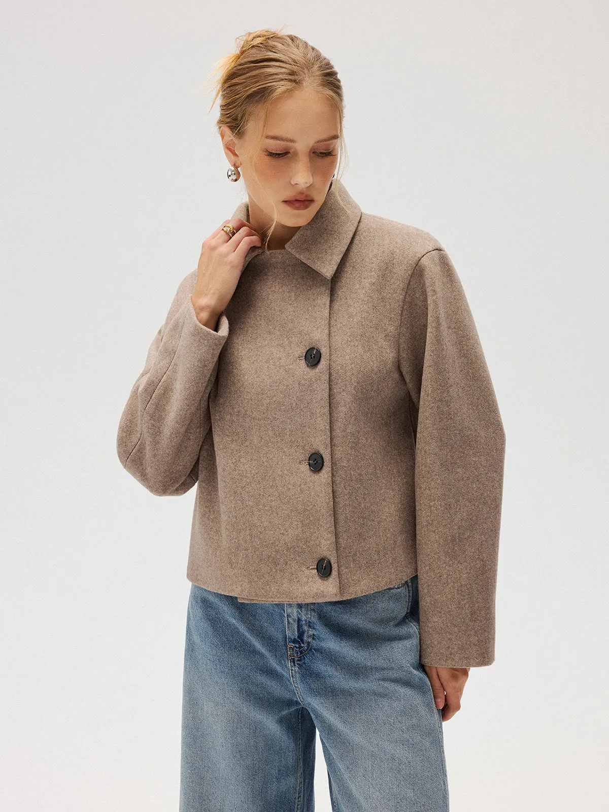 Wool Blend Collared Coat sold by COMMENSE