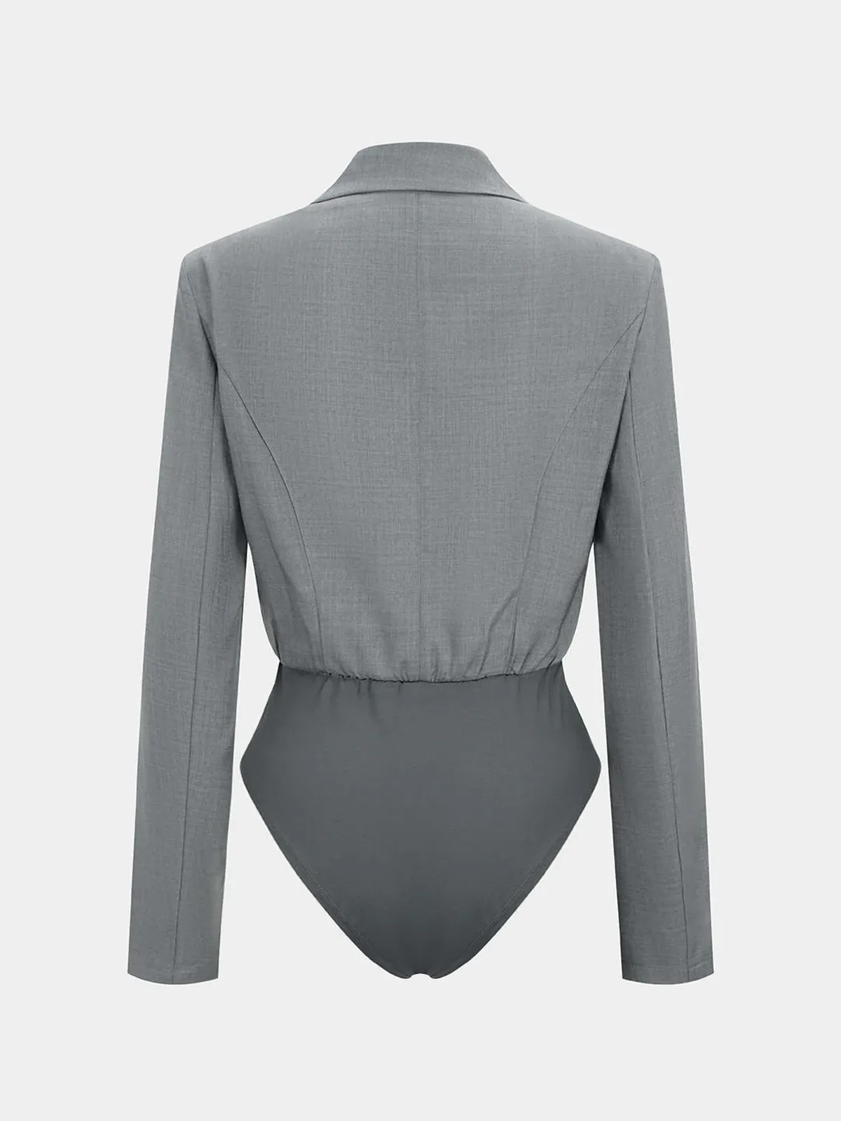 Long-Sleeve Blazer-Collar Bodysuit sold by COMMENSE product image thumbnail 2