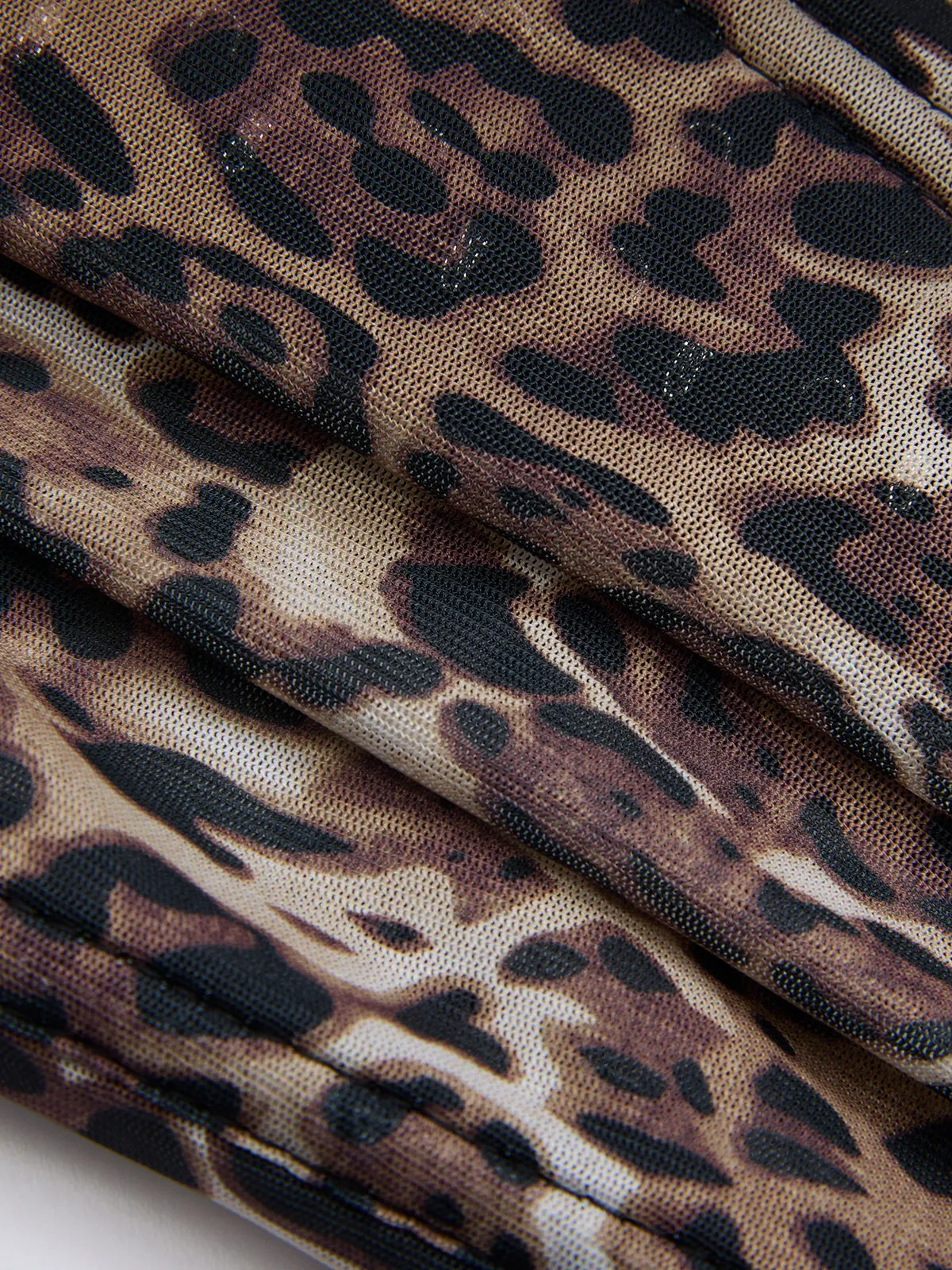 Lace-Trim Leopard-Print Chiffon Corset Top sold by COMMENSE product image thumbnail 3