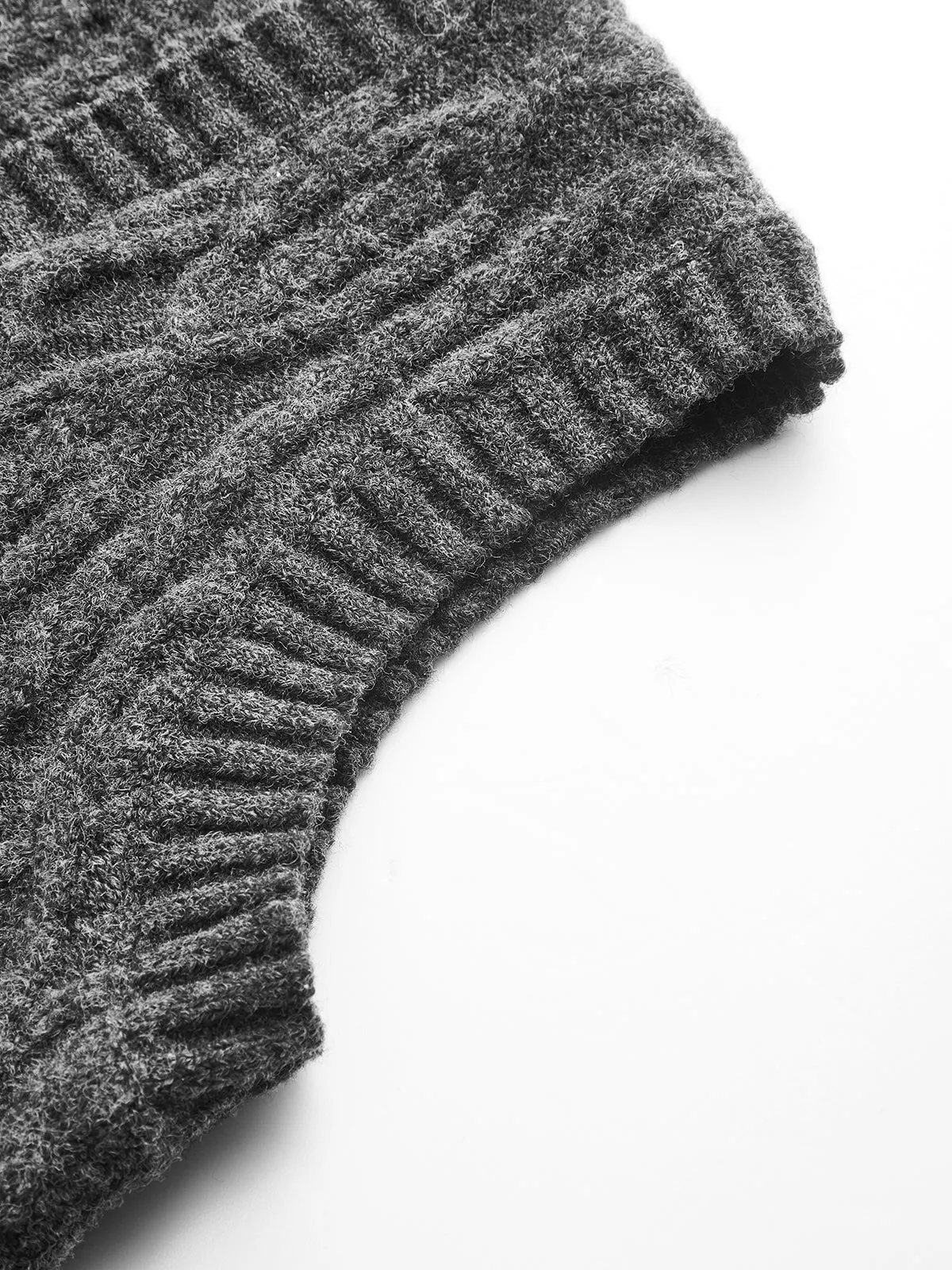 Cable-Knit V-Neck Sweater Vest sold by COMMENSE product image thumbnail 4