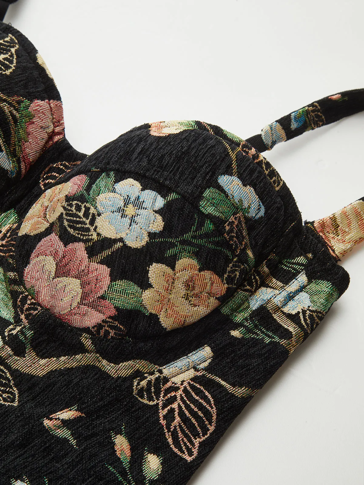 Floral Print Corset Top with Lace-Up Back sold by COMMENSE product image thumbnail 5