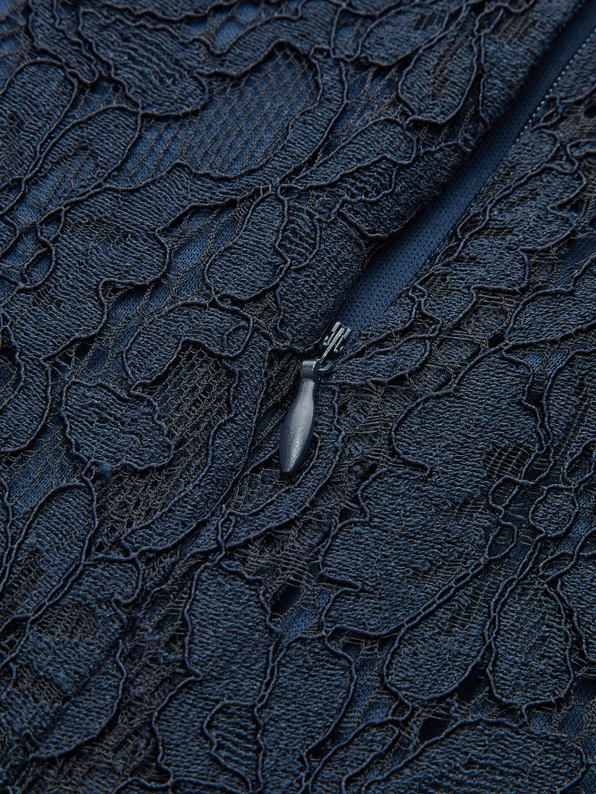 Asymmetric Ruffled Lace Long-Sleeve Dress sold by COMMENSE product image thumbnail 4