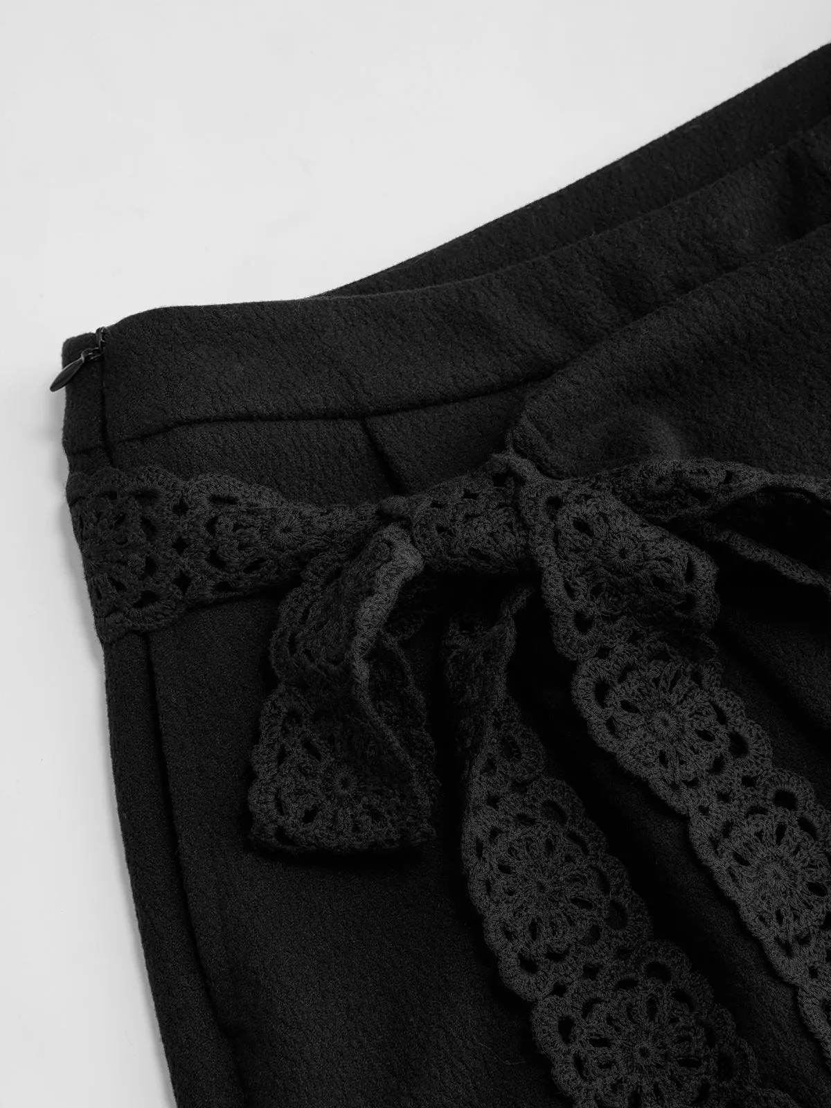 Asymmetric Wool-Blend Wide-Leg Pants sold by COMMENSE product image thumbnail 4